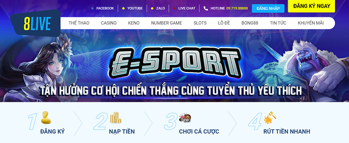 Nhà cái 8Live uy tín hàng đầu Châu Á