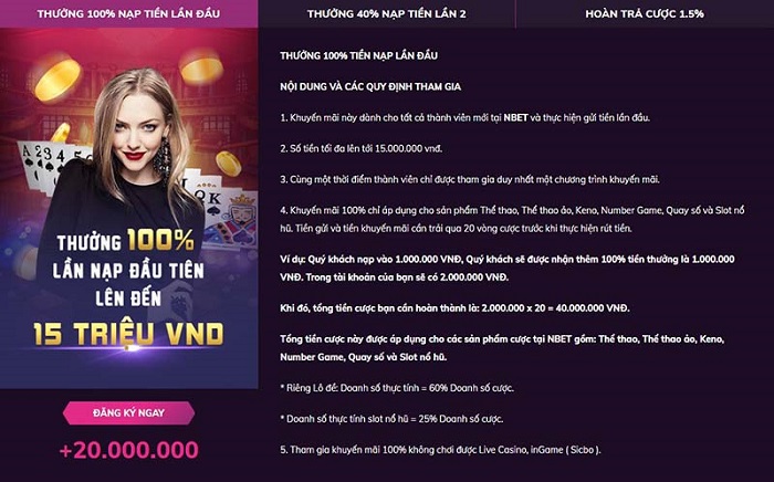 Nbet khuyến mãi hấp dẫn cho người chơi