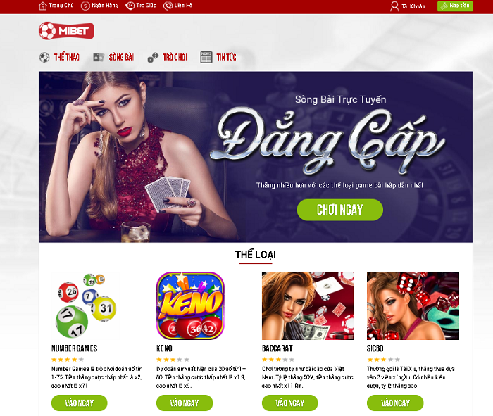 Trò chơi hấp dẫn tạo nên sức hút cho nhà cái Mibet