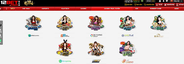 Đa dạng sản phẩm cá cược trên 12Bet