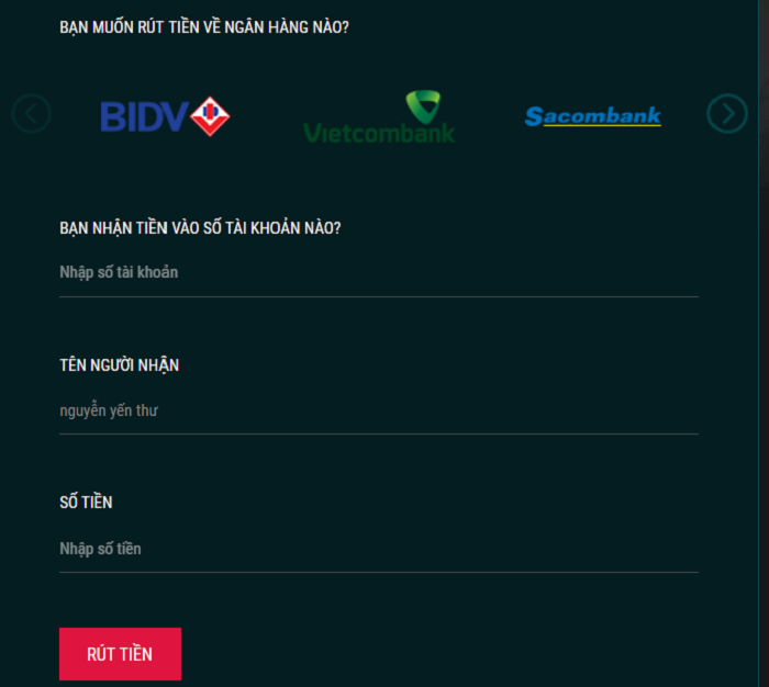 Thao tác rút tiền dễ dàng, nhanh chóng và an toàn