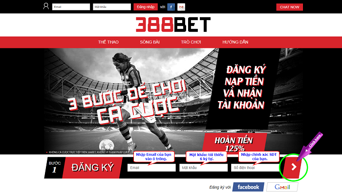 Đăng ký tài khoản cá nhân trên 388Bet