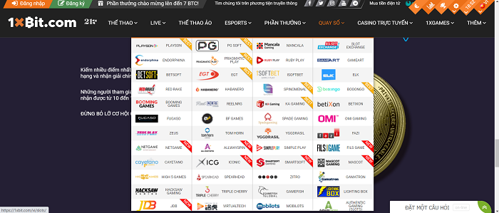 Kho trò chơi đa dạng của 1xBit