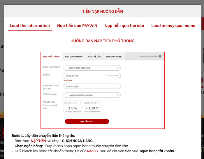 Nạp tiền nhanh chóng với 4 phương thức