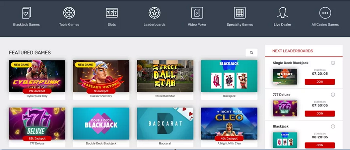 Sòng bài trên Bovada