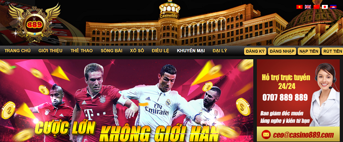 Giao diện nhà cái Casino889