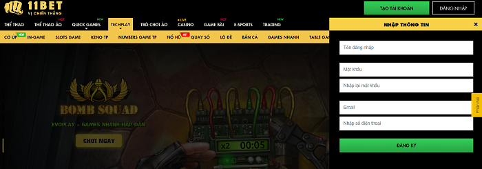 Đăng ký tài khoản 11Bet