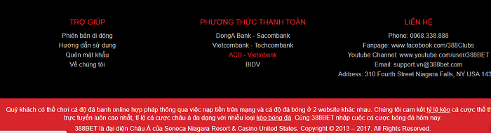 388Bet liên kết với nhiều ngân hàng lớn