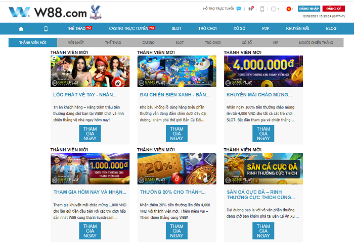 Tham gia W88 để nhận được những ưu đãi khủng