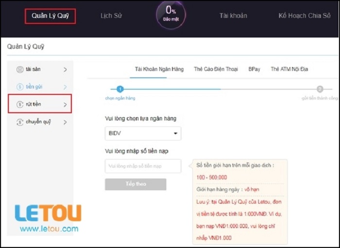 Rút tiền nhanh chóng, an toàn