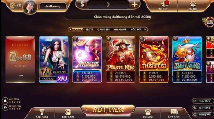 Nhiều trò chơi hấp dẫn trên ACE88