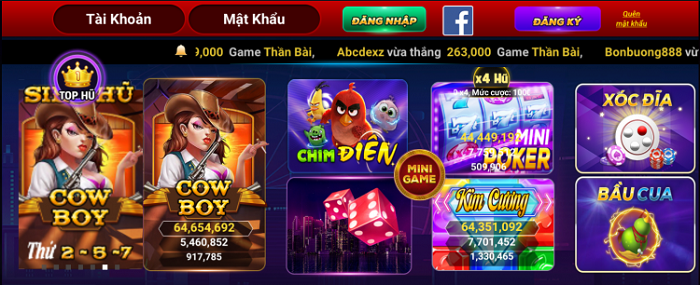 Giao diện nổi bật của Sảnh Vip Club