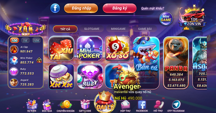 Kho game đầy màu sắc của ZonVip