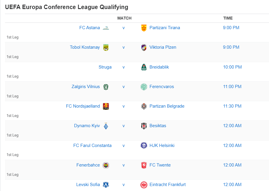UEFA Europa Conference League Qualifying